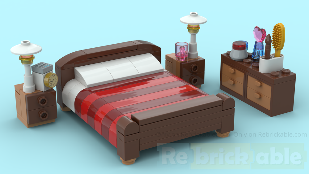 LEGO MOC Bedroom furniture by zsobricks Rebrickable Build with LEGO