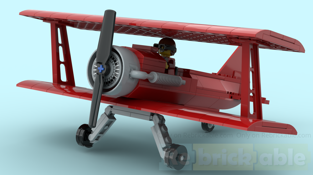 LEGO MOC Vintage biplane by zsobricks Rebrickable Build with LEGO