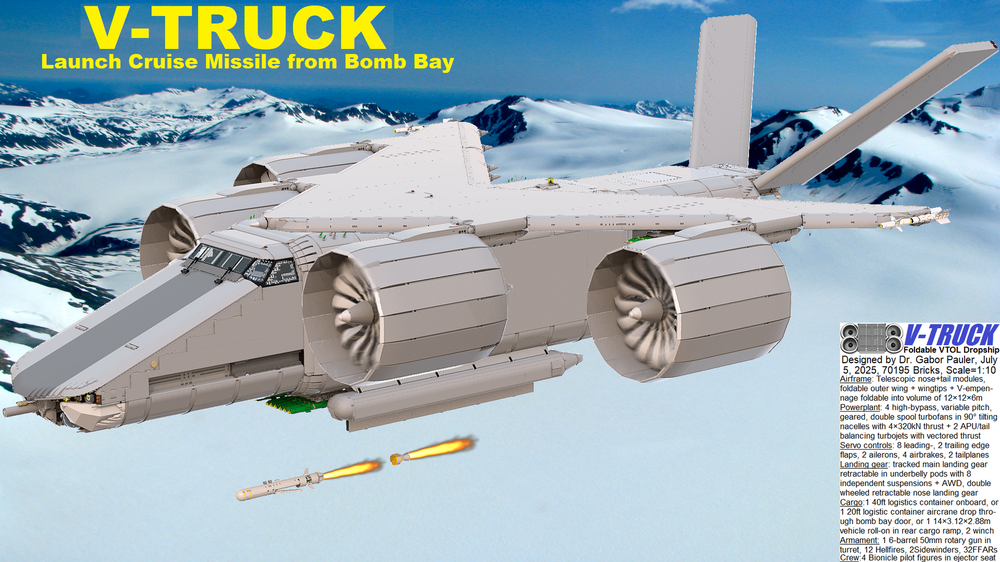 LEGO MOC-195113 V-TRUCK Foldable VTOL Dropship by gjpauler