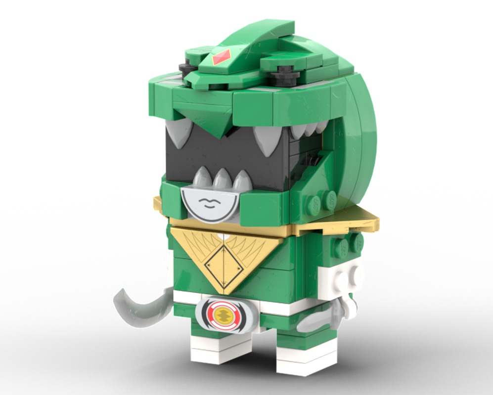 LEGO MOC Green Mighty Morphin Power Ranger Brickheadz (MMPR, 恐竜戦隊 ジュウ ...