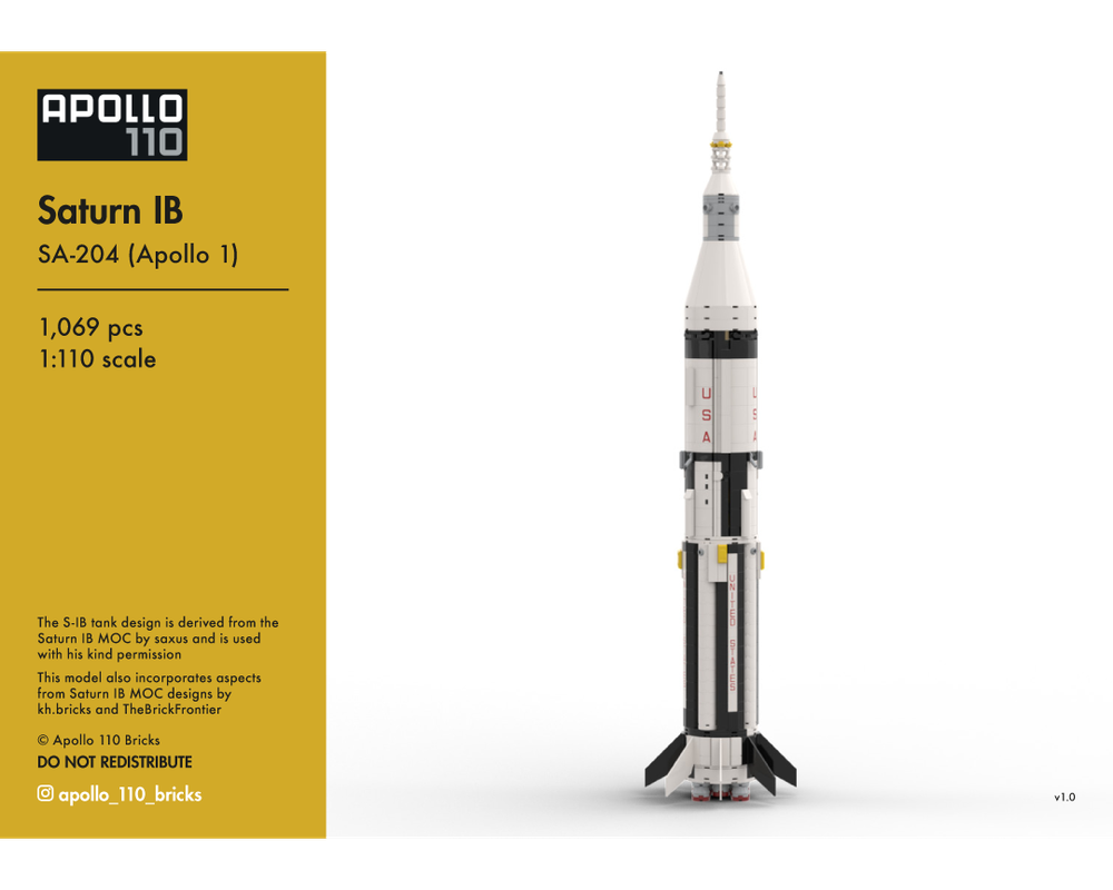 LEGO MOC-195506 Saturn IB – Apollo 1 [1:110 scale] by