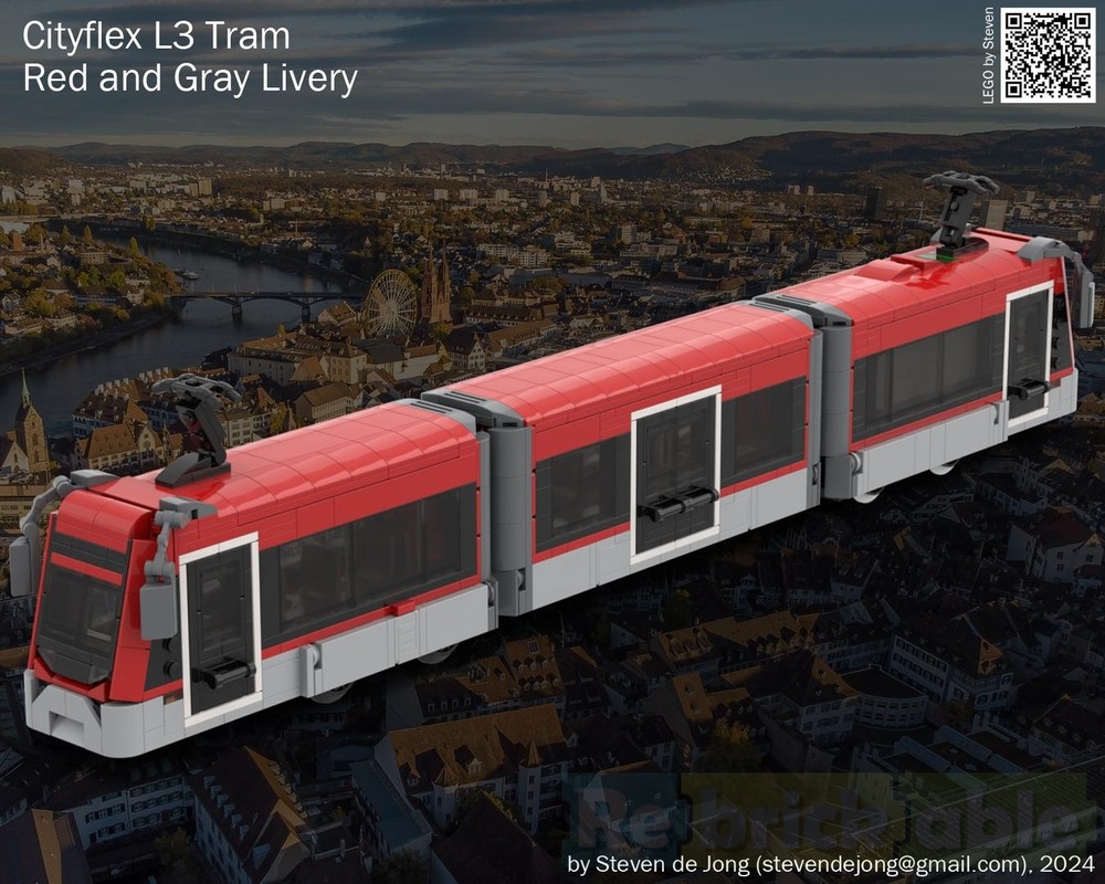 LEGO MOC Cityflex L3 Tram (City Scale, RC) by stevendejong