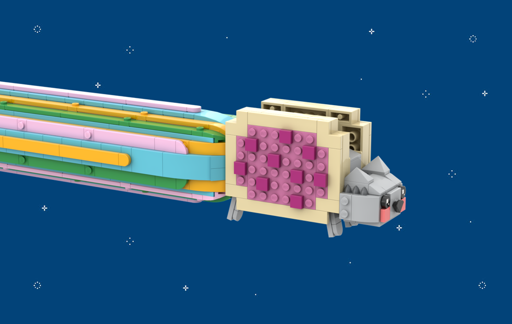 LEGO MOC Nyan Cat: Over the Moon by bentobrick | Rebrickable - Build ...