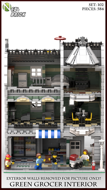 Lego Moc 19733 Green Grocer Interior Modular Buildings 2018