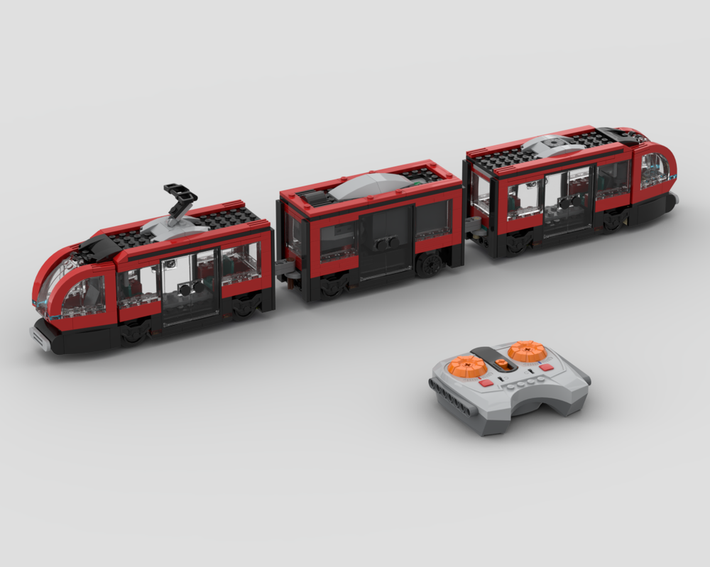 ぴこページ LEGO MOC 60423 Downtown tram motorized with Power Function by