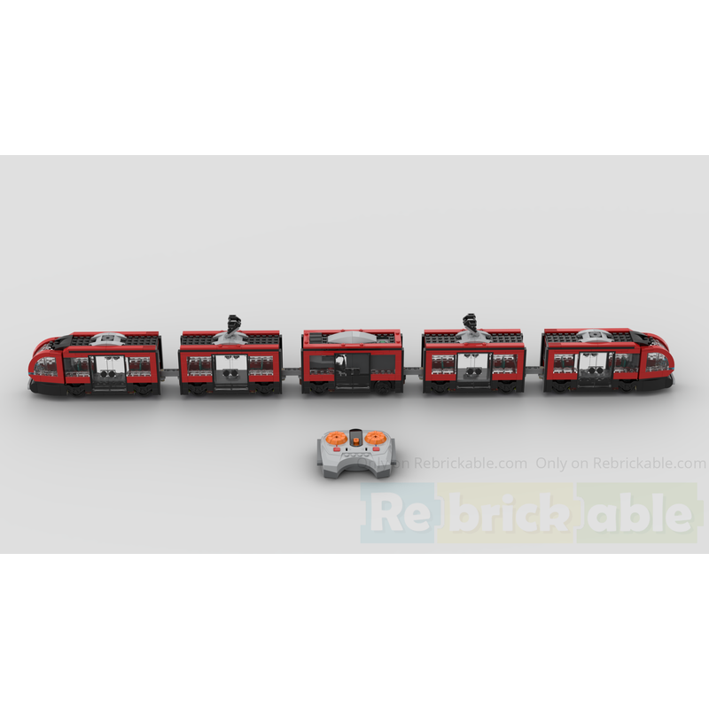 LEGO MOC-198092 60423 Downtown tram expanded and motorized with