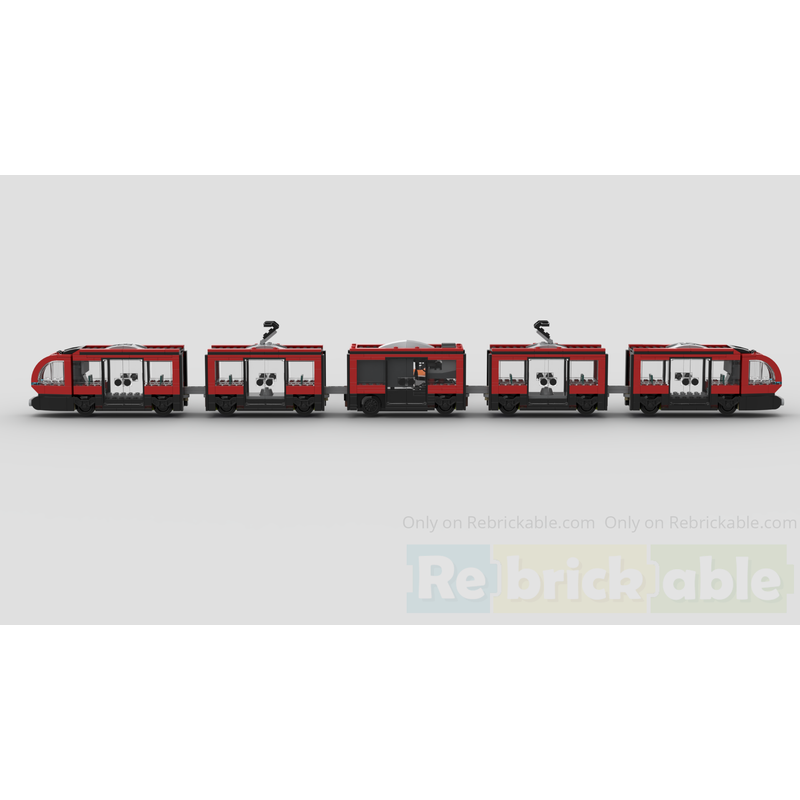 LEGO MOC-198092 60423 Downtown tram expanded and motorized with