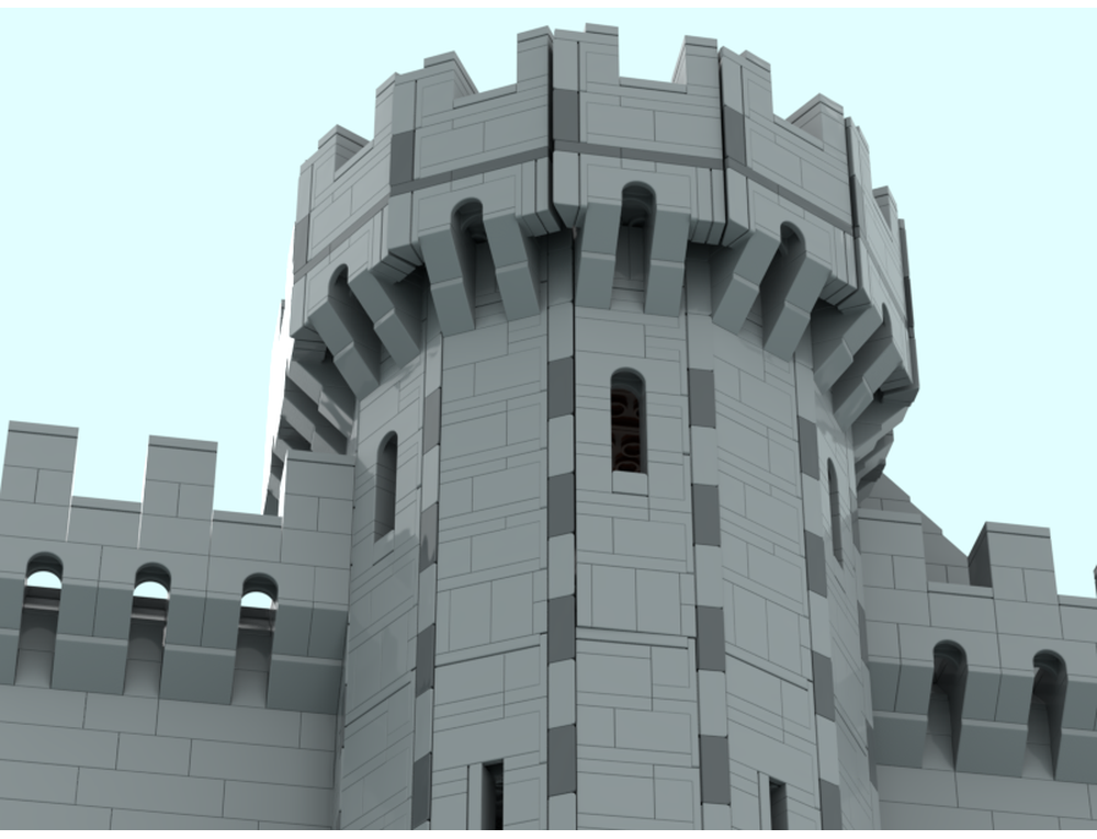 LEGO MOC Half Round Wall Tower by Castle_Builder | Rebrickable - Build ...
