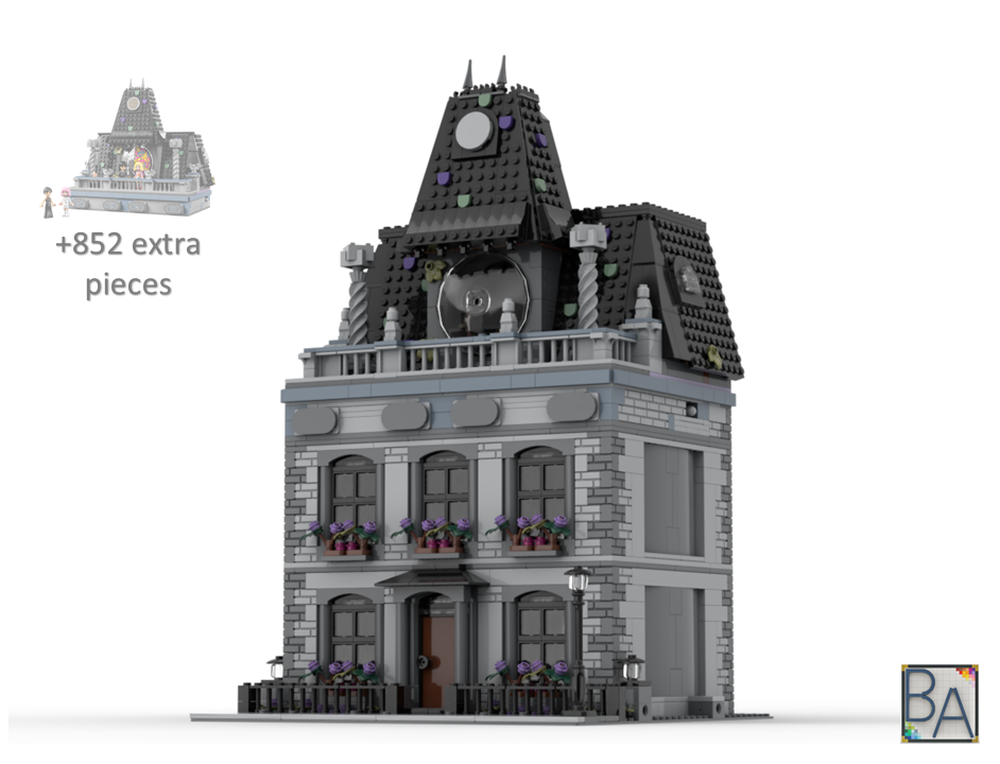 ヴィンテージ　スタンド LEGO MOC-198505 Wednesday's Mansion - Modification of Set 76781 by