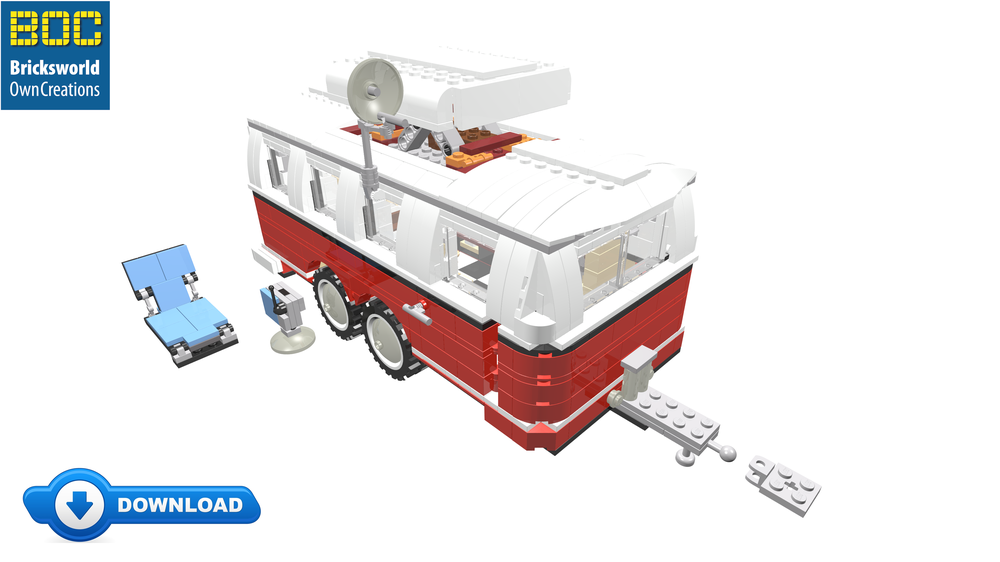 september Udlænding Dokument LEGO MOC MOC Download BOC-CAD Digital building manual Double Axle Caravan  for T1 bus 10220 by Bricksworld | Rebrickable - Build with LEGO