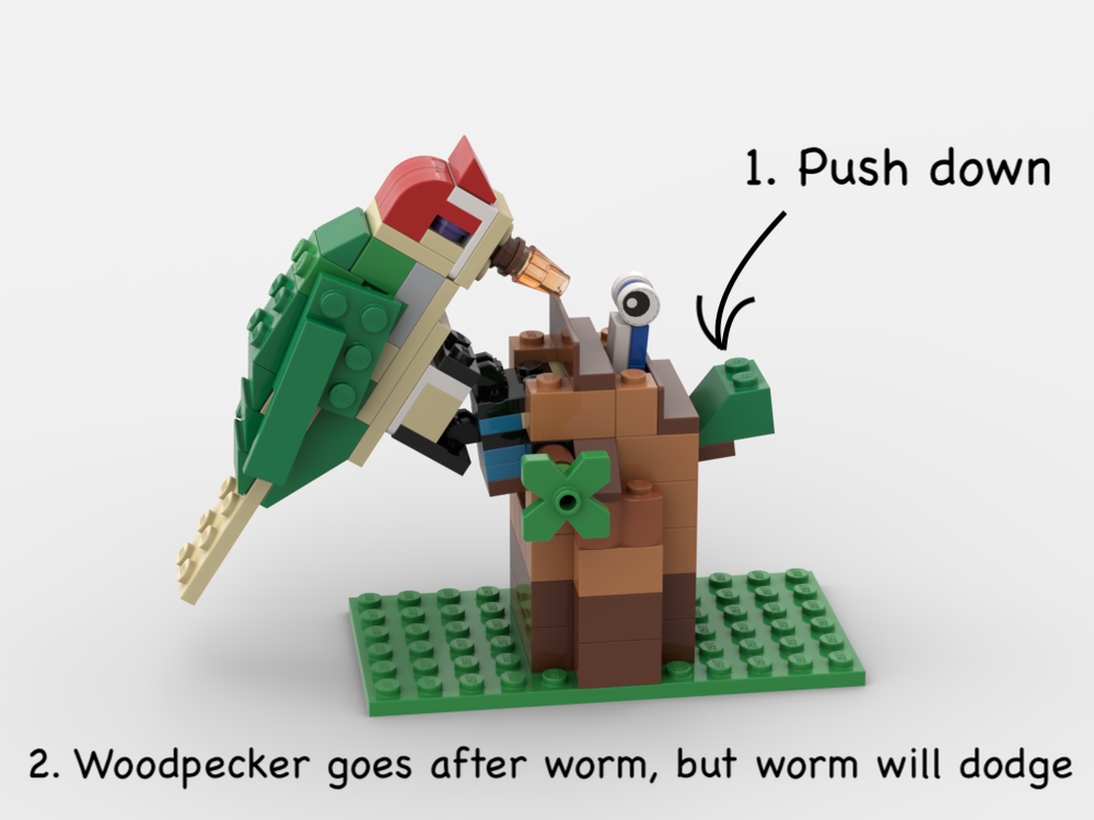 LEGO MOC 10698 Woodpecker and the dodging worm by ChiLegGodt Rebrickable Build with LEGO