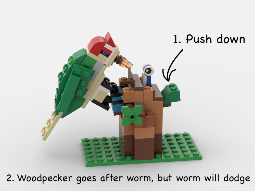 LEGO MOC 10698 - Woodpecker and the dodging worm by ChiLegGodt ...