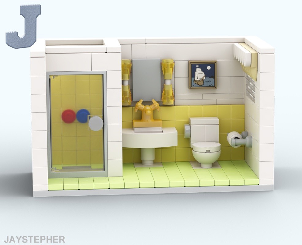 LEGO MOC ThreeQuarter Retro Bathroom by jaystepher Rebrickable