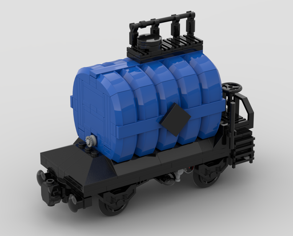 LEGO MOC stud wide oil train tank car tanker railcar by josszo