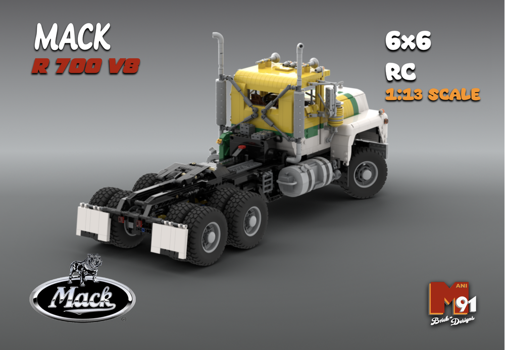 LEGO MOC-199645 MACK R700 RC 6x6 1:13 white by Mani91 | Rebrickable ...