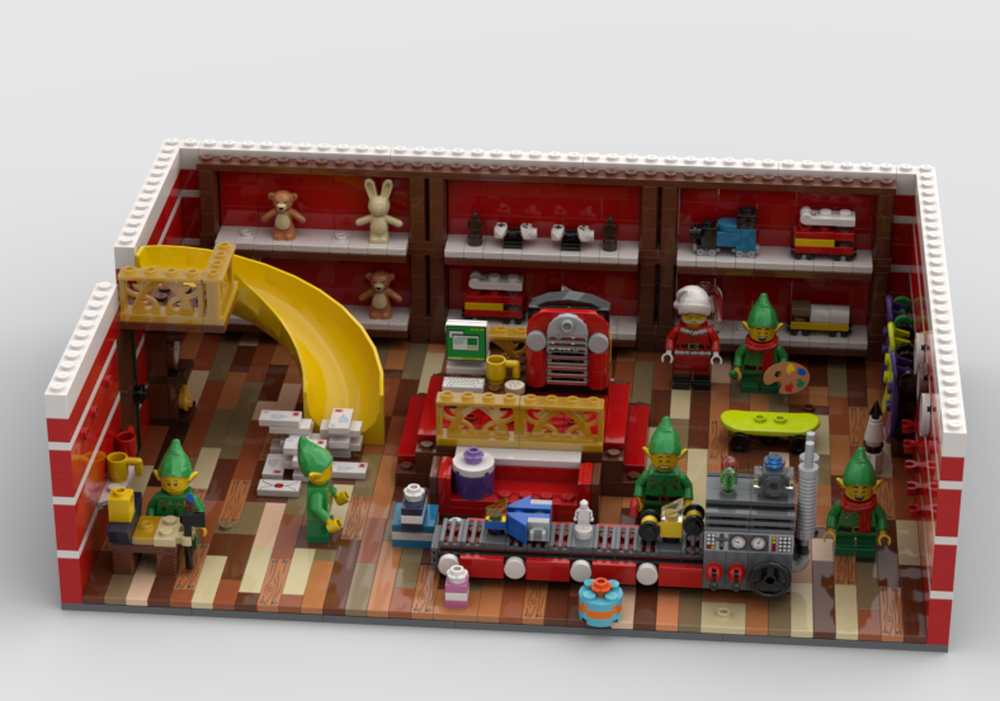 LEGO MOC Santa's Inside BYGGLEK LEGO® box with lid, 35x26x12