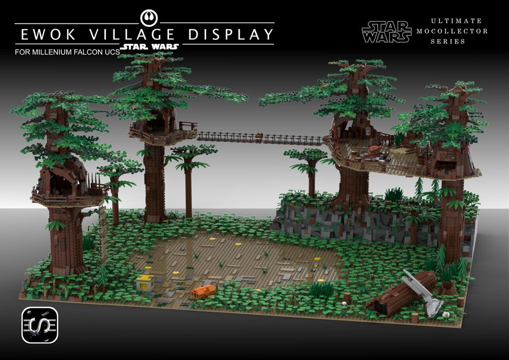 LEGO MOC EWOK VILLAGE DISPLAY for FM UCS by Eventus Engineering System Rebrickable Build with LEGO