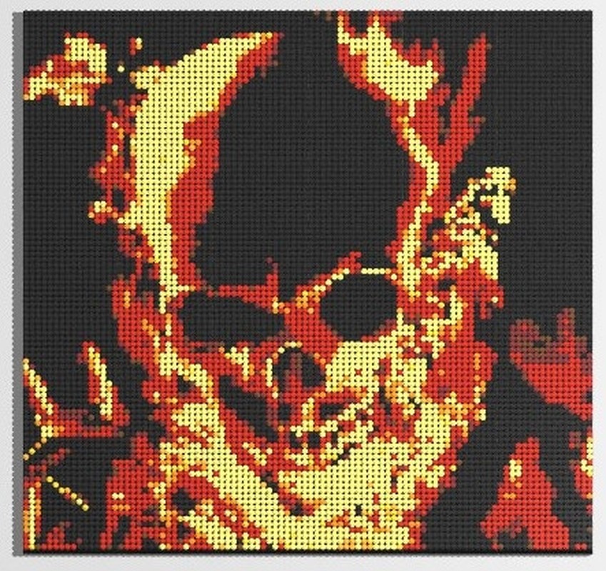 LEGO MOC Ghost Rider mosaic by Vampyre0690 | Rebrickable - Build with LEGO