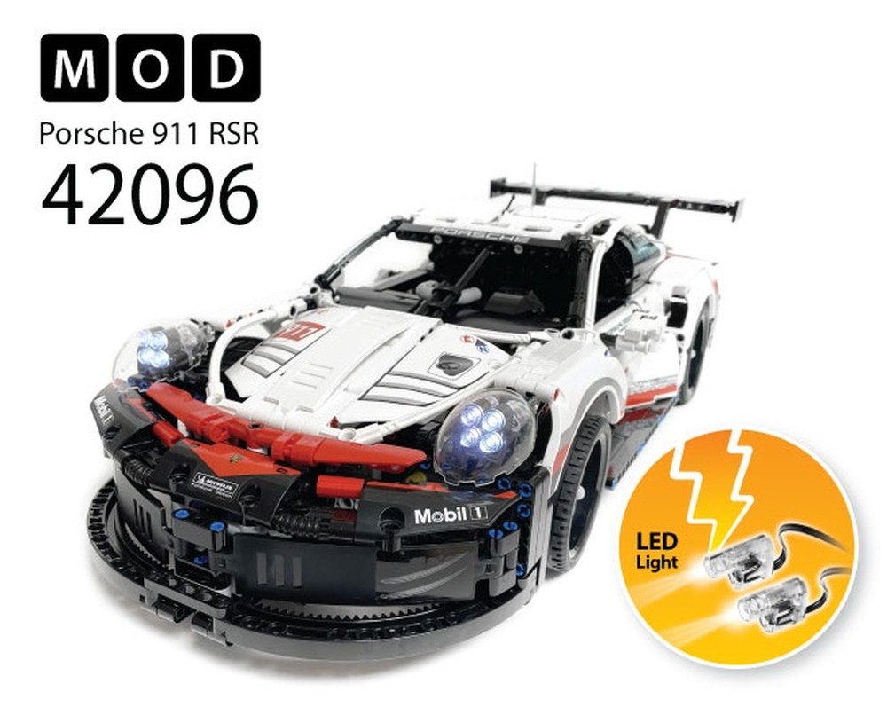LEGO MOC-200663 42096 Porsche 911 RSR RC MOD for LED Lights by