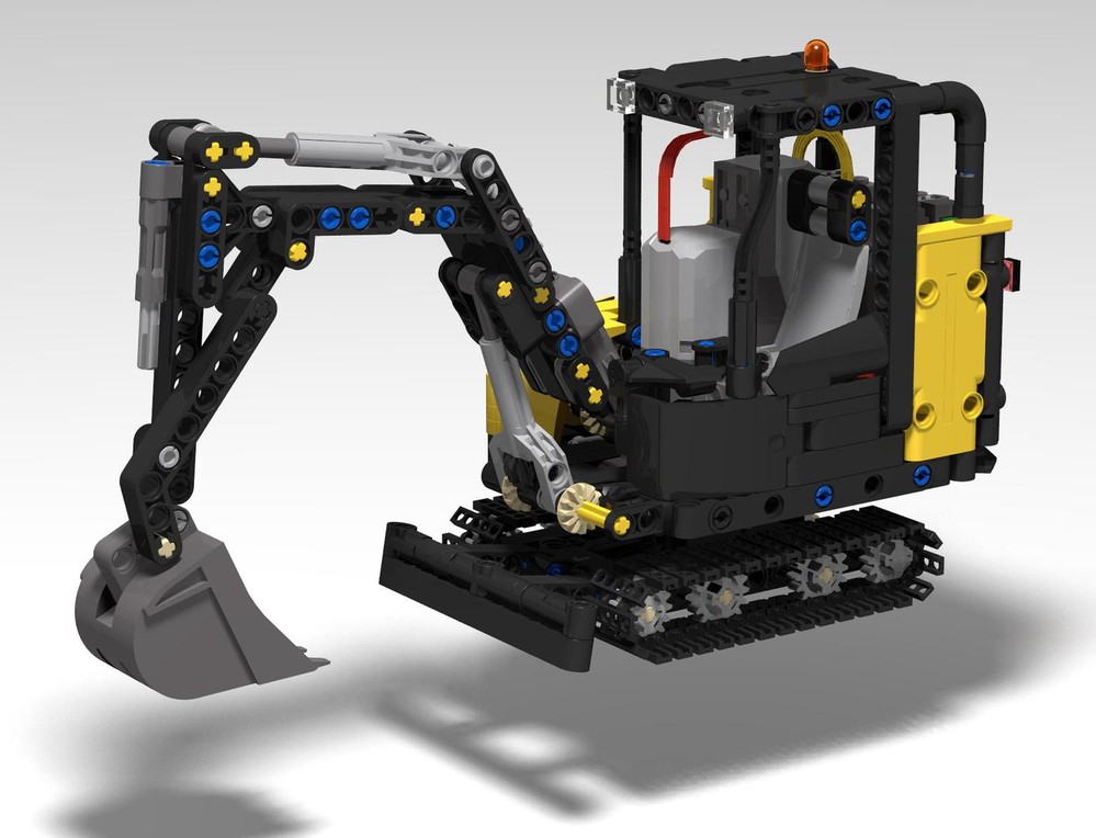 LEGO MOC-200702 Motorized mini excavator 1:17 by Nura_Technic