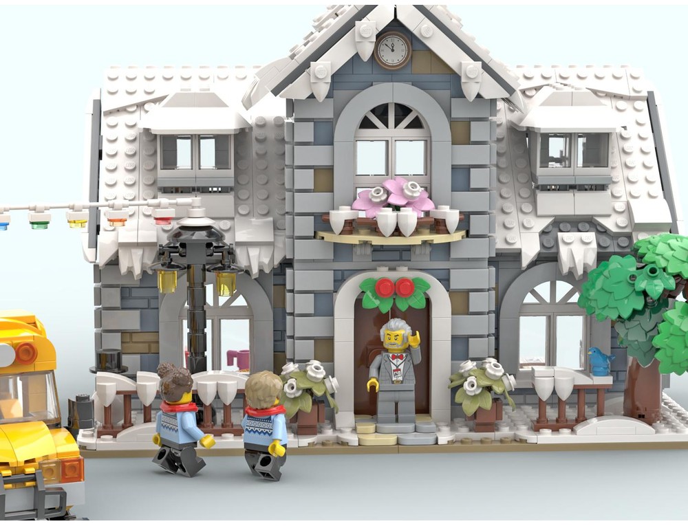 LEGO MOC-201220 Winter Village School (Smaller Version) with Bus by ...