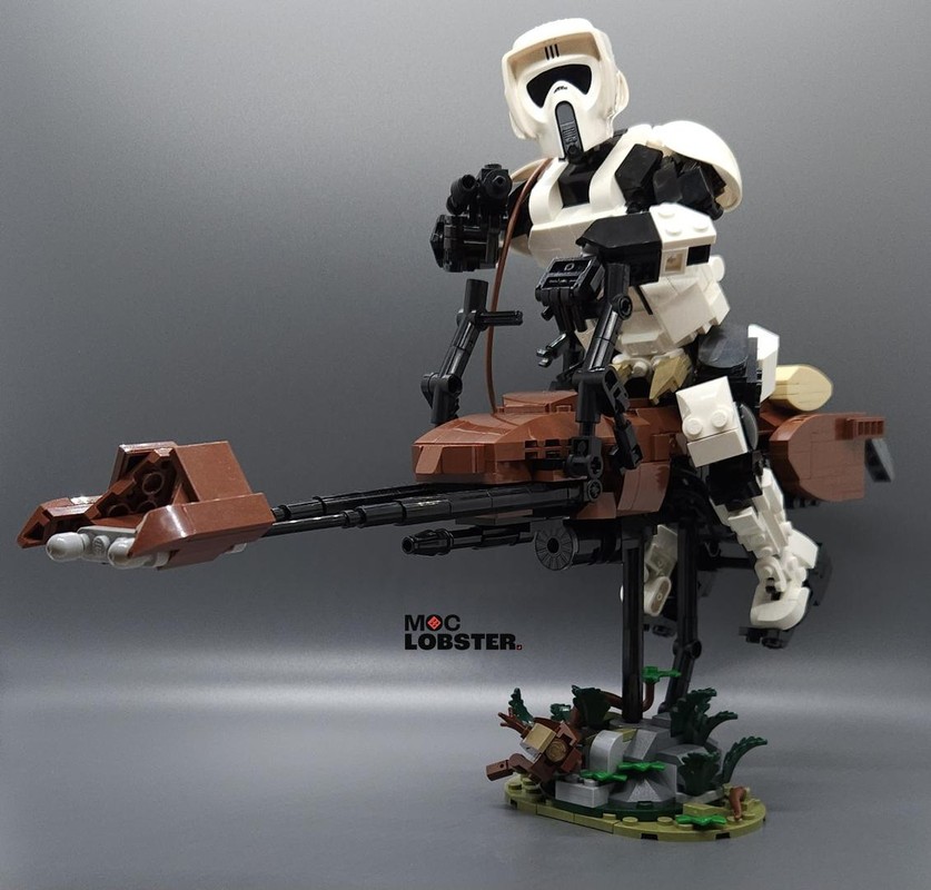 Scout Trooper and 74-Z Bike — Moc_Lobster