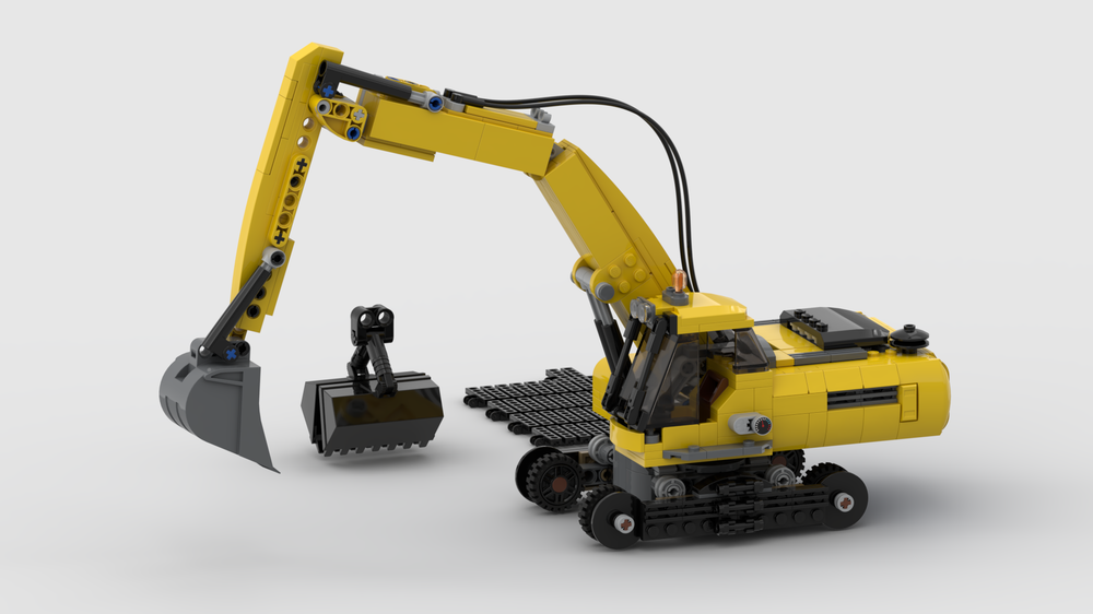 LEGO MOC Classic Yellow Construction Excavator 60420 by BigJudge Rebrickable Build with LEGO