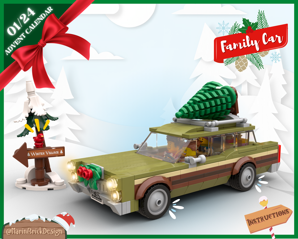 LEGO MOC Christmas Vintage Family Car LEGO Advent Calendar 2024 by