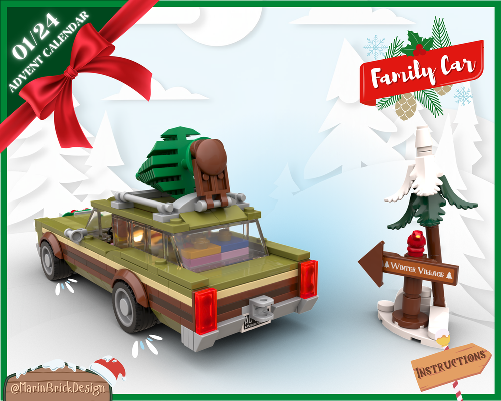 LEGO MOC LEGO Christmas Vintage Family Car LEGO Advent Calendar 2024