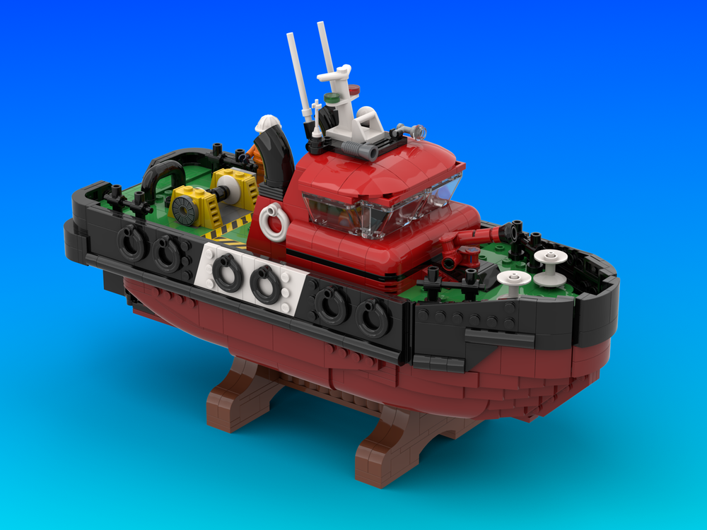 LEGO MOC Harbour Tugboat by Julie v Rebrickable Build with LEGO