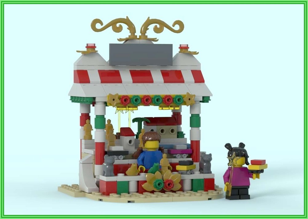 Lego Moc Winter Village Toy Stall By Xoona Rebrickable Build With Lego