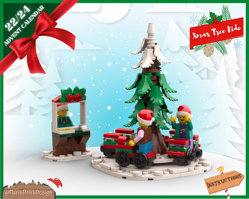 MOC-204768 – LEGO Christmas Tree Ride Carousel – Winter Village MOC