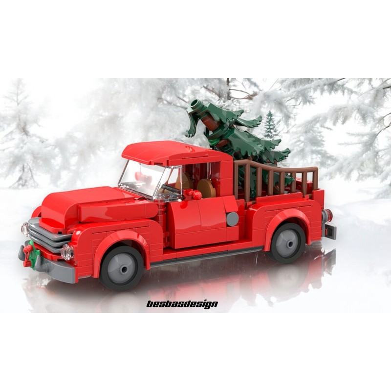 LEGO MOC Little Red Truck Hauling a Christmas Tree by besbasdesign ...