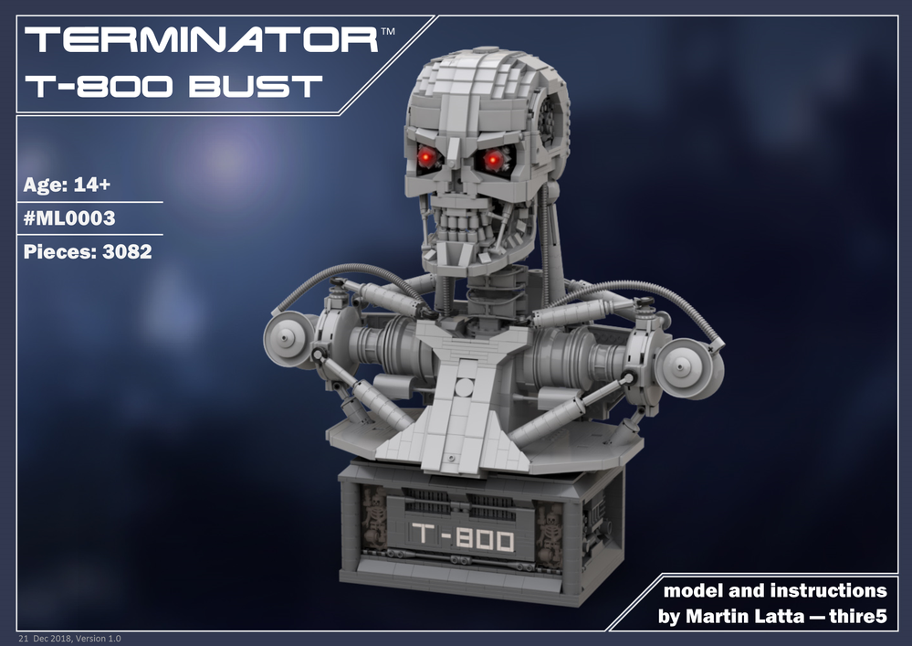 Forøge antydning gødning LEGO MOC Terminator T-800 bust by thire5 | Rebrickable - Build with LEGO