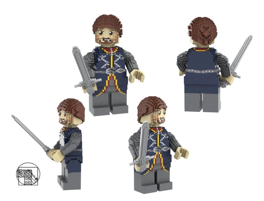 LEGO MOC-206017 Maxi figure Dark Red and Blue Aragorn by Bricksculpture ...