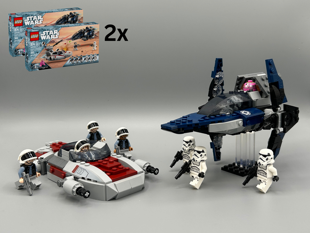 ADレコ LEGO MOC-206728 Imperial V-Wing & Rebel Combat Speeder (40755