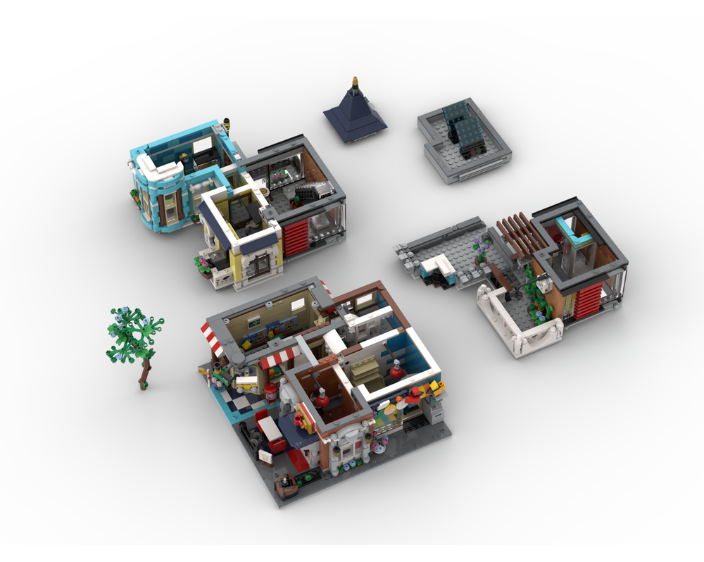 LEGO MOC-207159 Creator's Corner modular - 2x2 alternate build for ...