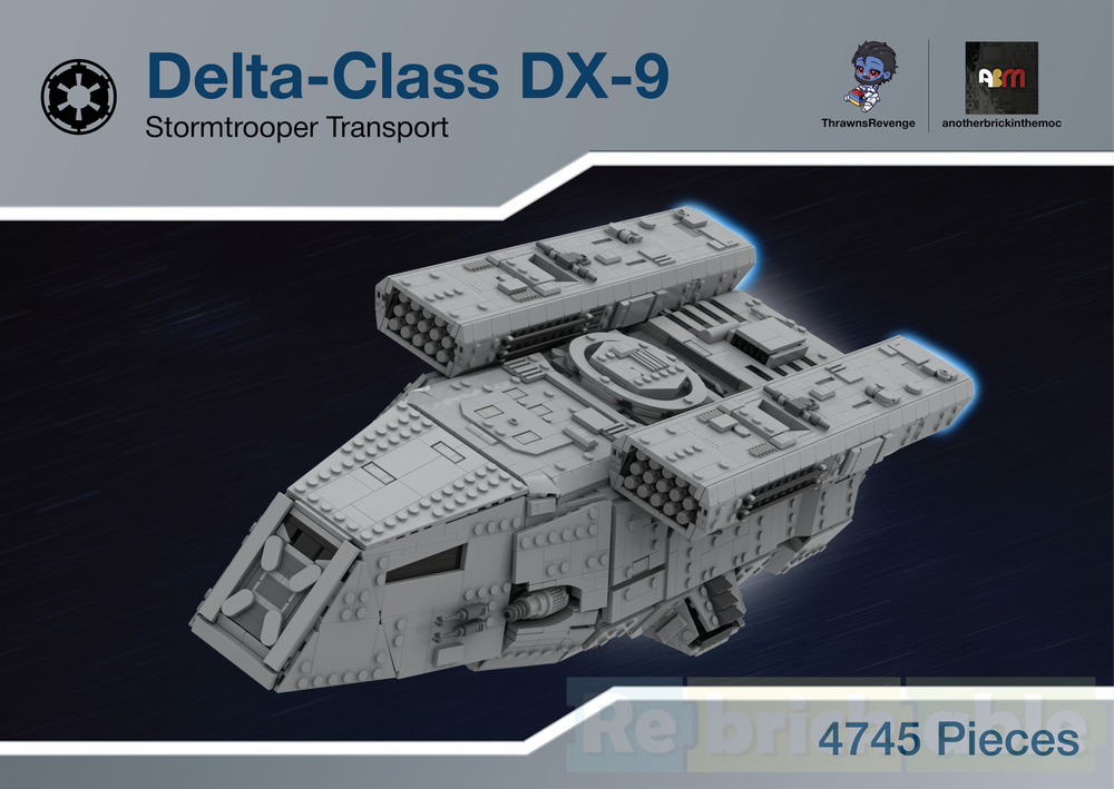 LEGO MOC Delta-class DX-9 troop transport (Fractal) by
