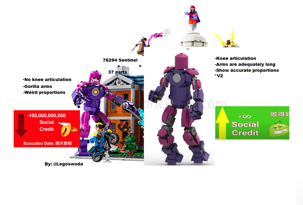 LEGO MOC-208872 76294 Sentinel knee mod by legoswoda | Rebrickable