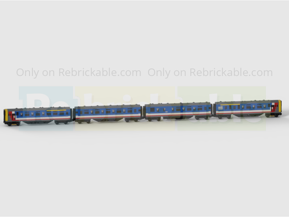 LEGO MOC-209369 4-Wide Class 423 4-VEP 4 Carriage EMU Train In
