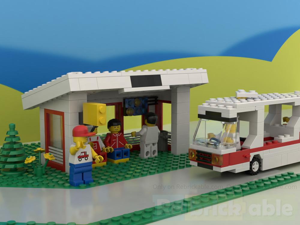 LEGO MOC-209379 6380 Bus with bus stop by se1977 | Rebrickable - Build ...