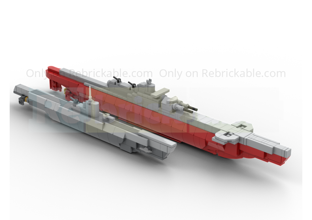 LEGO MOC Surcouf Submarine (1/300) by GreeneBricks | Rebrickable ...