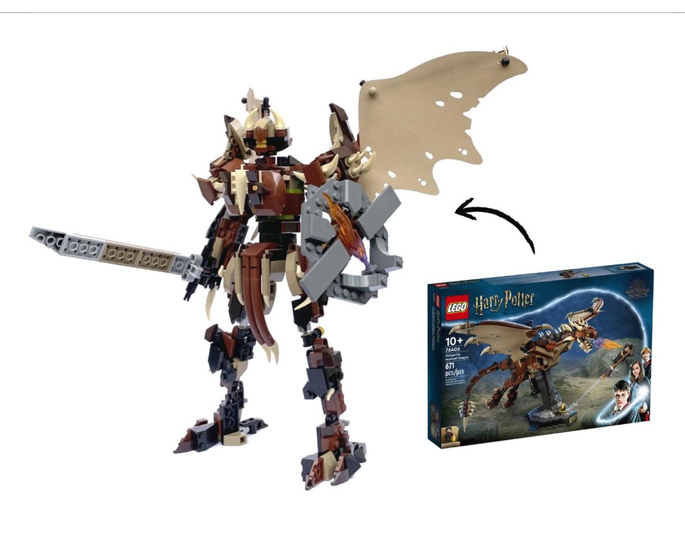 LEGO MOC Hungarian Horntail Dragon Robot Mode - 76406 Alt-Build by