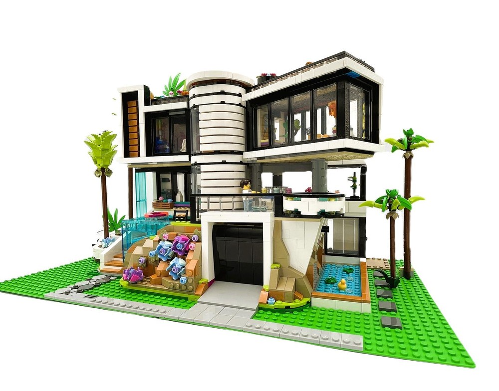 Lego Mansion Lego Pool House LEGO MOC Modern Mansion Alternate