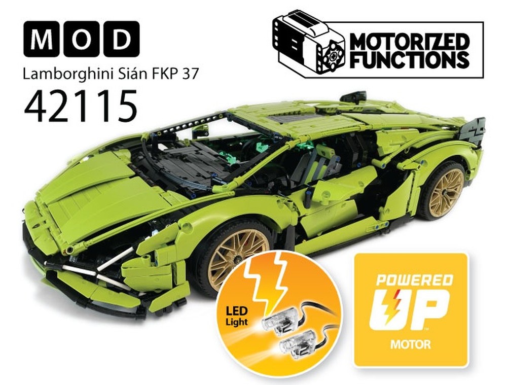 りょうページ LEGO MOC 42115 Lamborghini Sián FKP 37 RC MOD for Powered Up