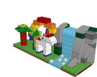 10696 Unicorn by a Waterfall