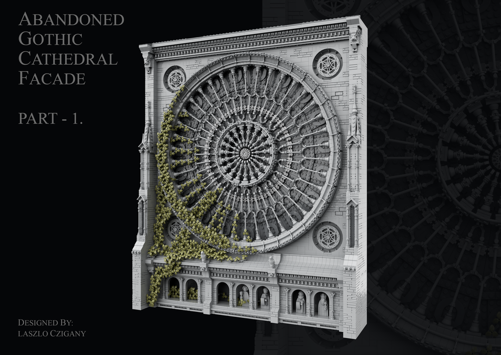 LEGO MOC Abandoned Gothic Cathedral Facade (Part 1) by