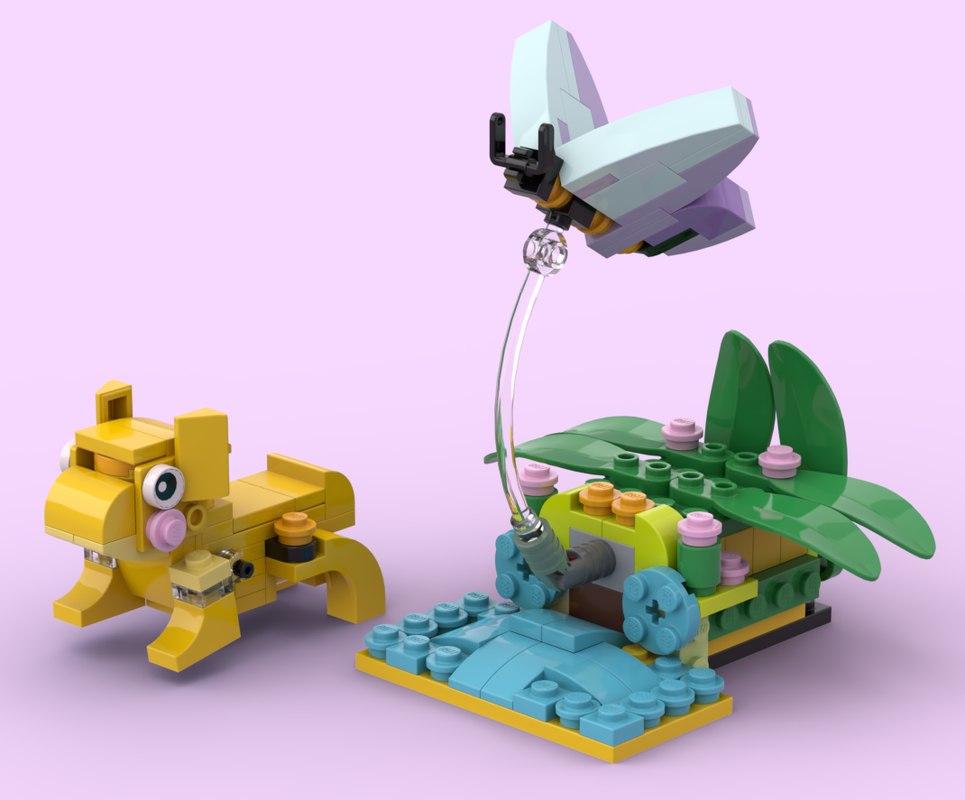 MOC-212189 Bunny and Butterfly by water