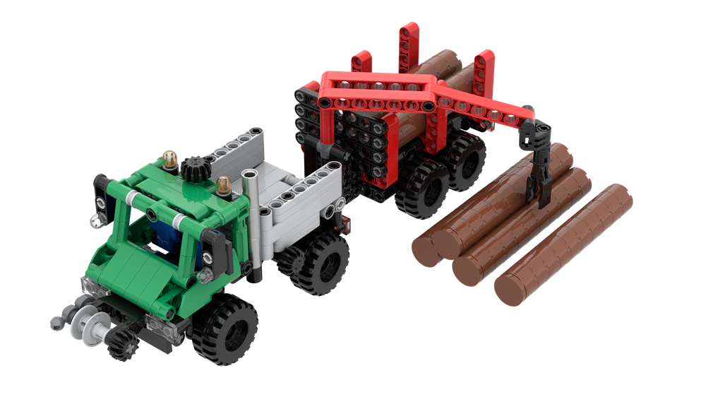 LEGO MOC-212620 Logging trailer for Mini Technic Unimog (MOC-212006) by ...