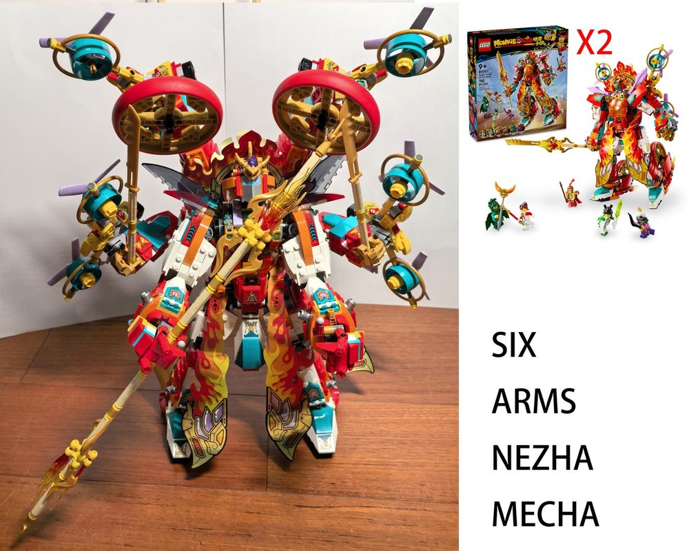 LEGO MOC-213651 SIX ARMS NEZHA MECHA （ 2x80057 sets） by uminuo